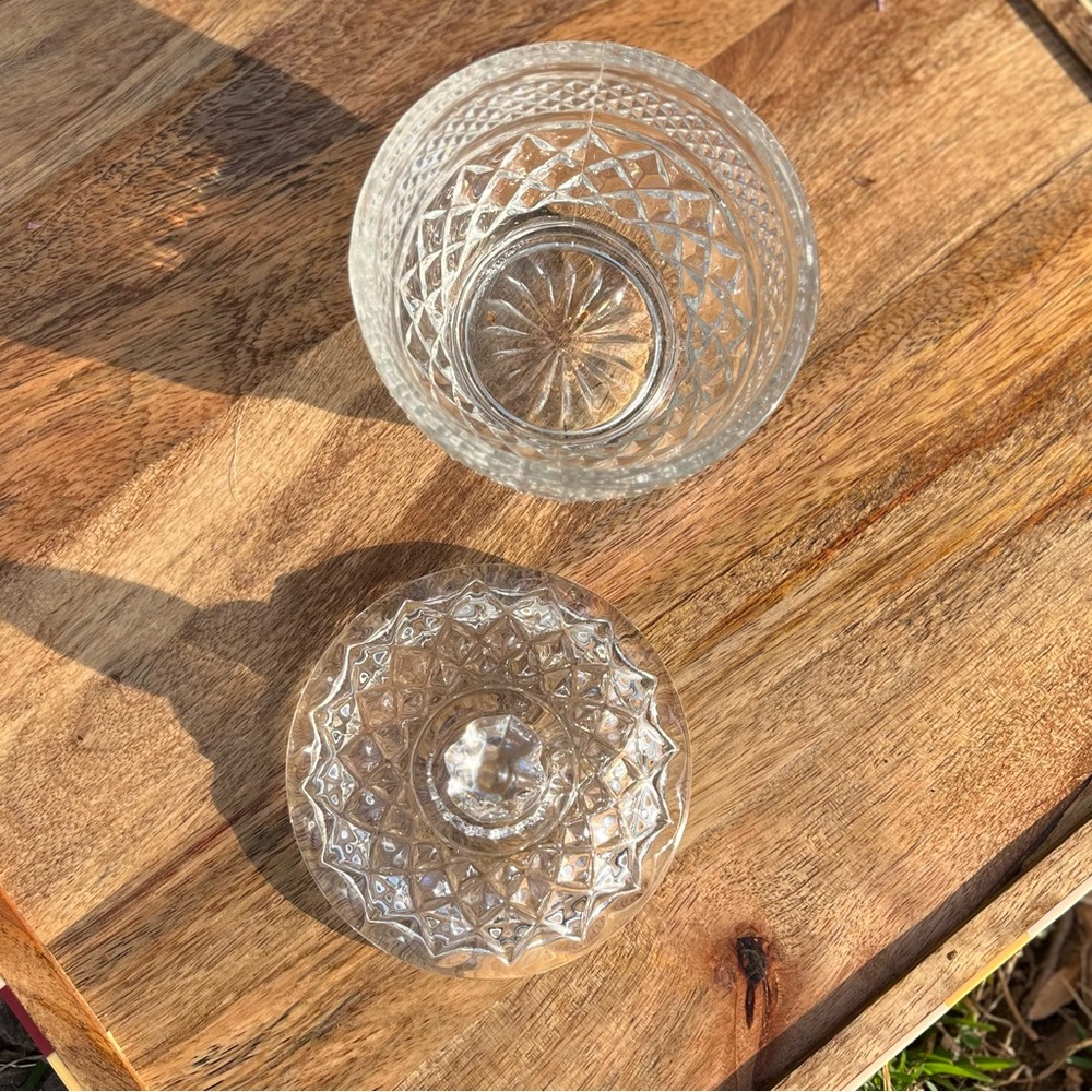 Vintage Cut Glass Sugar Dish - Picture 3 of 5